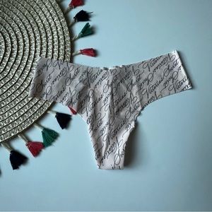 Victoria's Secret No Show Thong Panty Victoria's Secret Script Pink S NEW